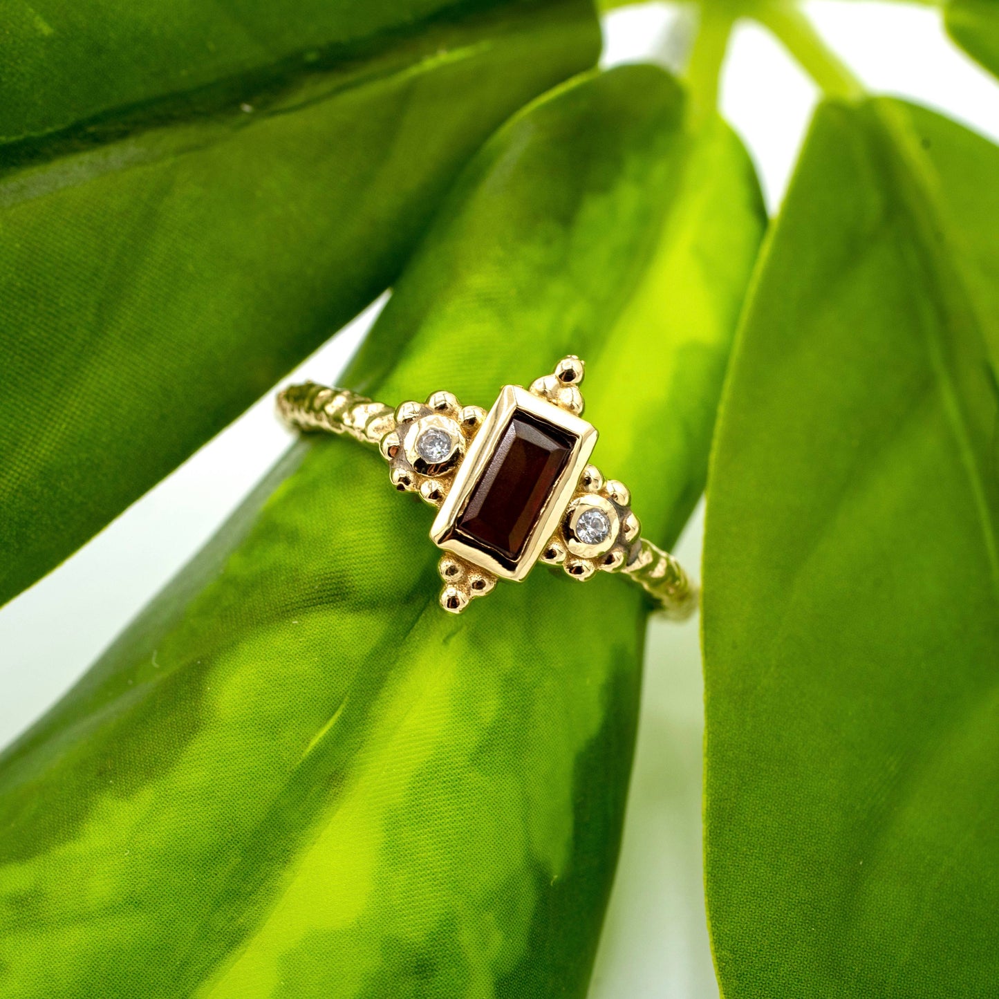 Brass Royal Garnet Ring