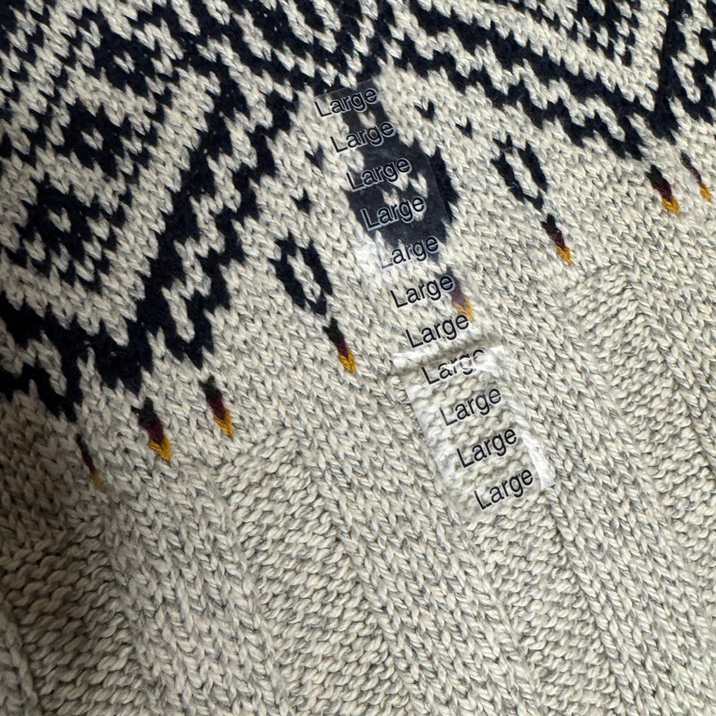 Hampton Bay Trading Company Sweater Fair Isle Crewneck Men's Large Heather Gray