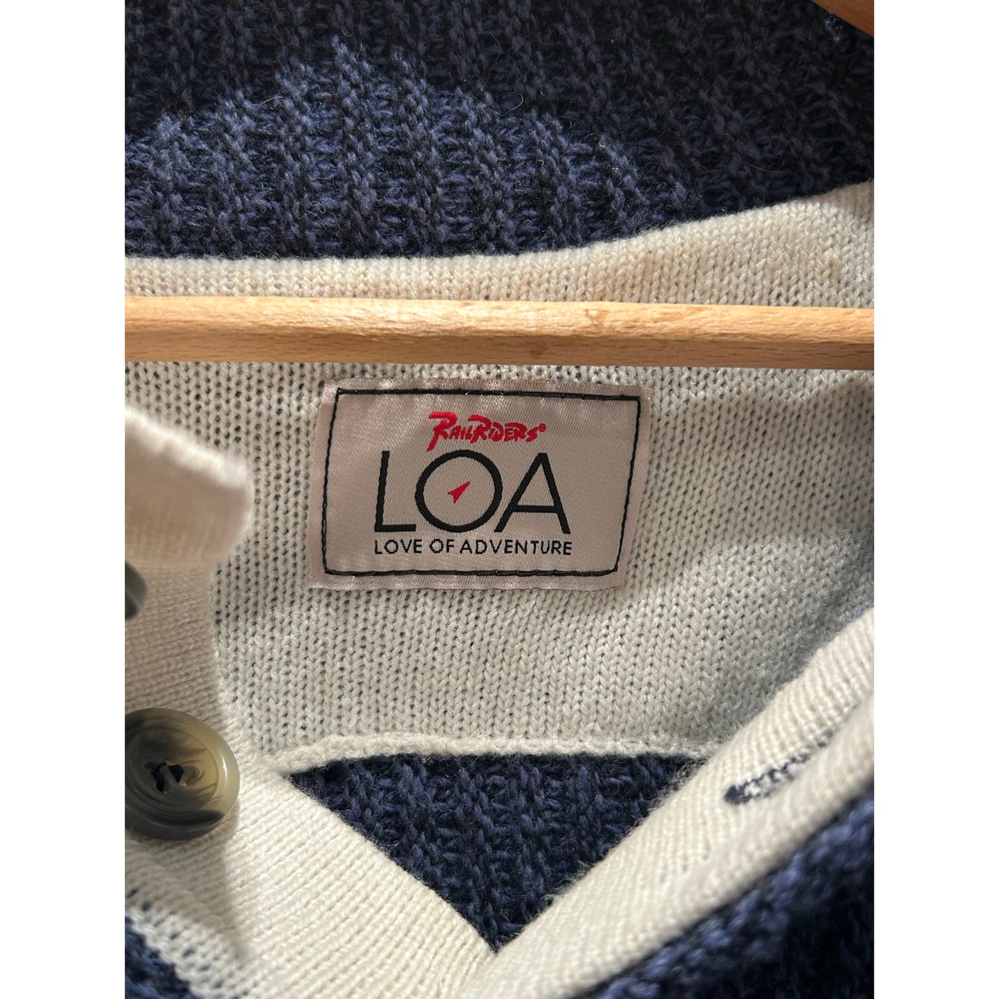 LOA Love Of Adventure RailRiders Pullover Sweater Blue Men's Large