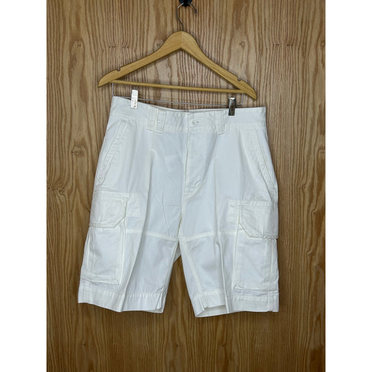 Vintage White Linen Polo Ralph Lauren Men's Shorts Size 33
