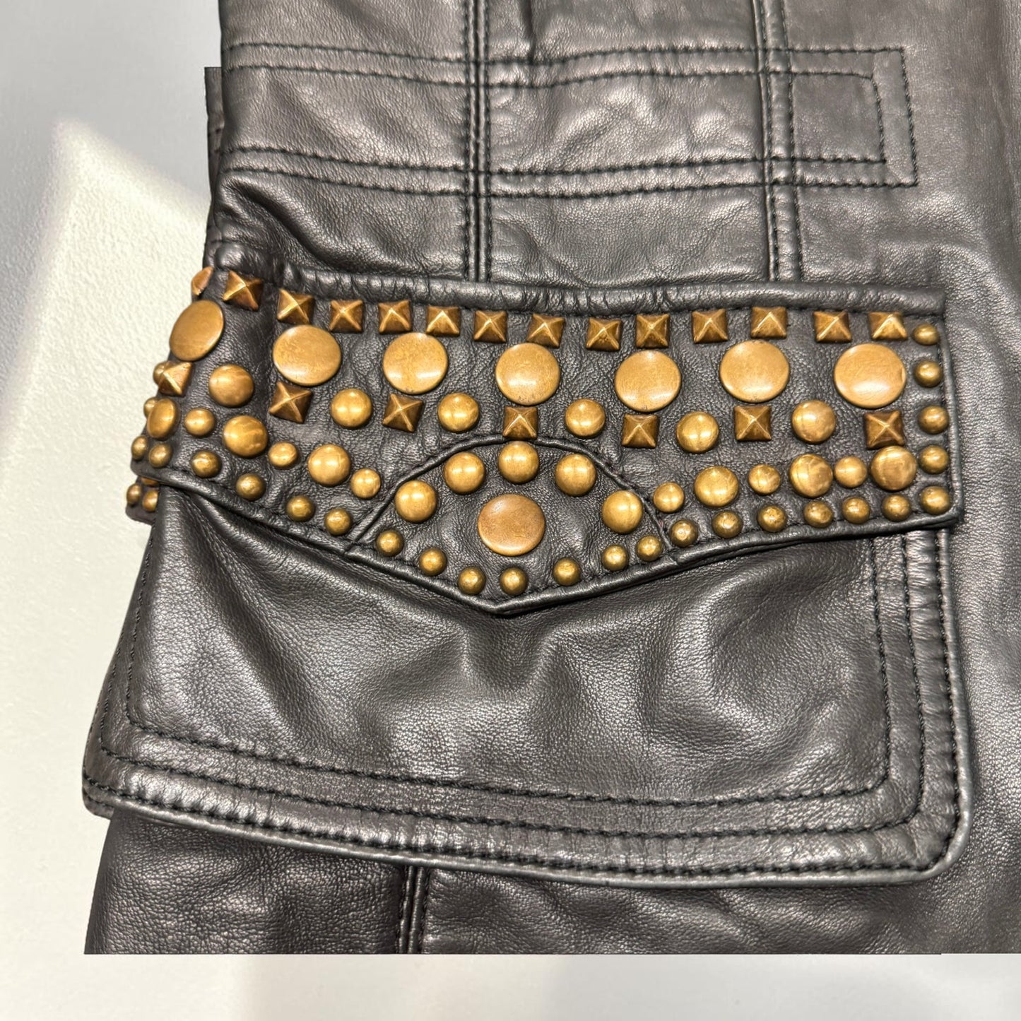 Tasha Polizzi Collection Leather Jacket Studded Black Women's M Western