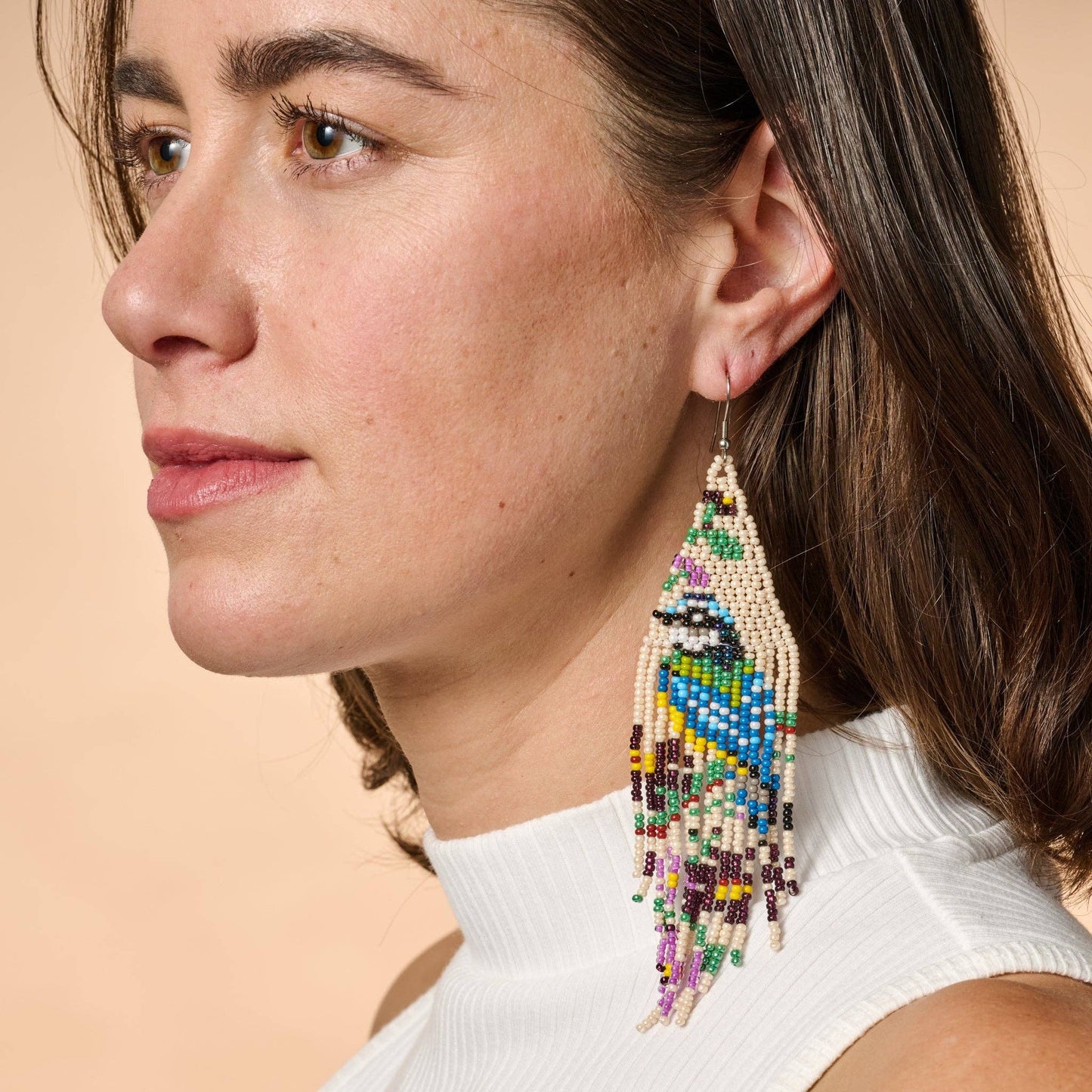 Beaded Bird Fringe Earrings - MST GoodsTen Thousand Villages