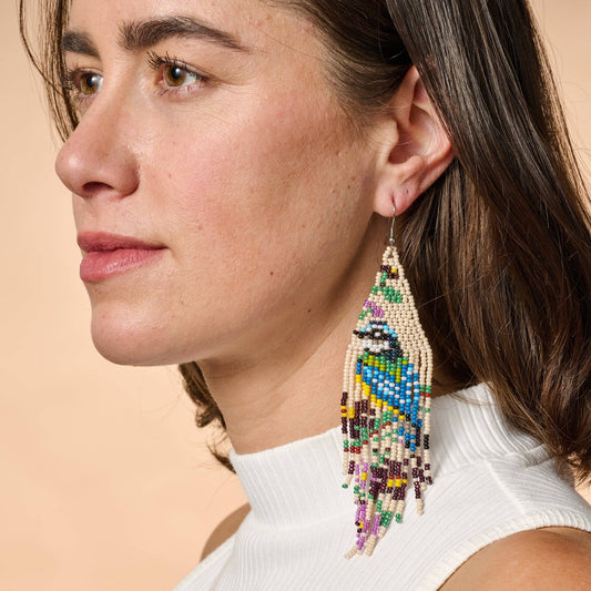 Beaded Bird Fringe Earrings - MST GoodsTen Thousand Villages