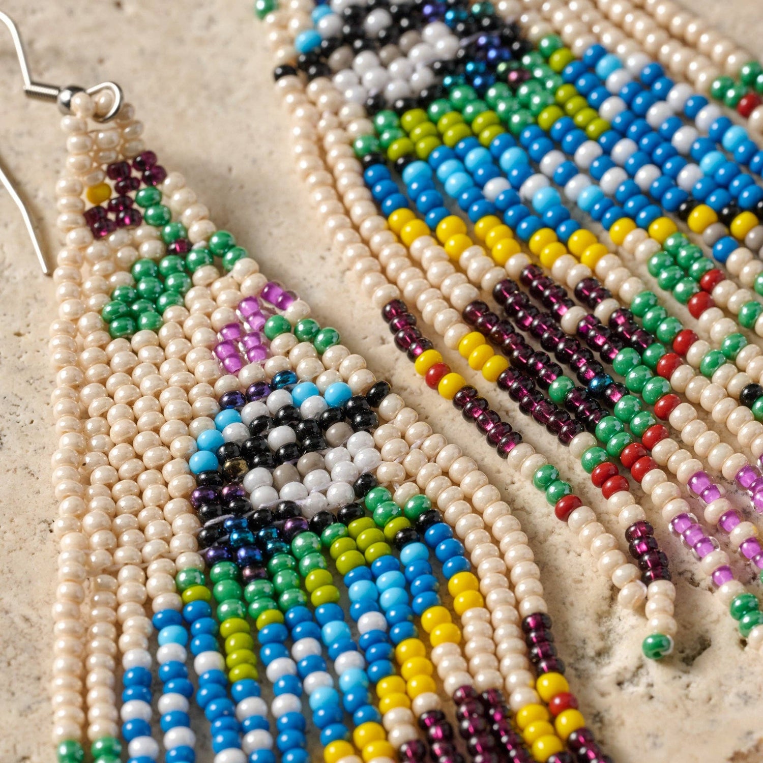 Beaded Bird Fringe Earrings - MST GoodsTen Thousand Villages