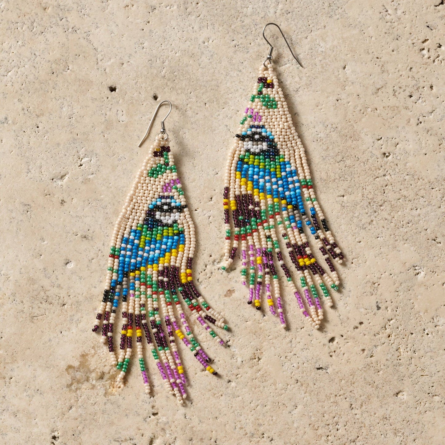 Beaded Bird Fringe Earrings - MST GoodsTen Thousand Villages