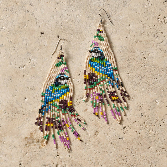 Beaded Bird Fringe Earrings - MST GoodsTen Thousand Villages