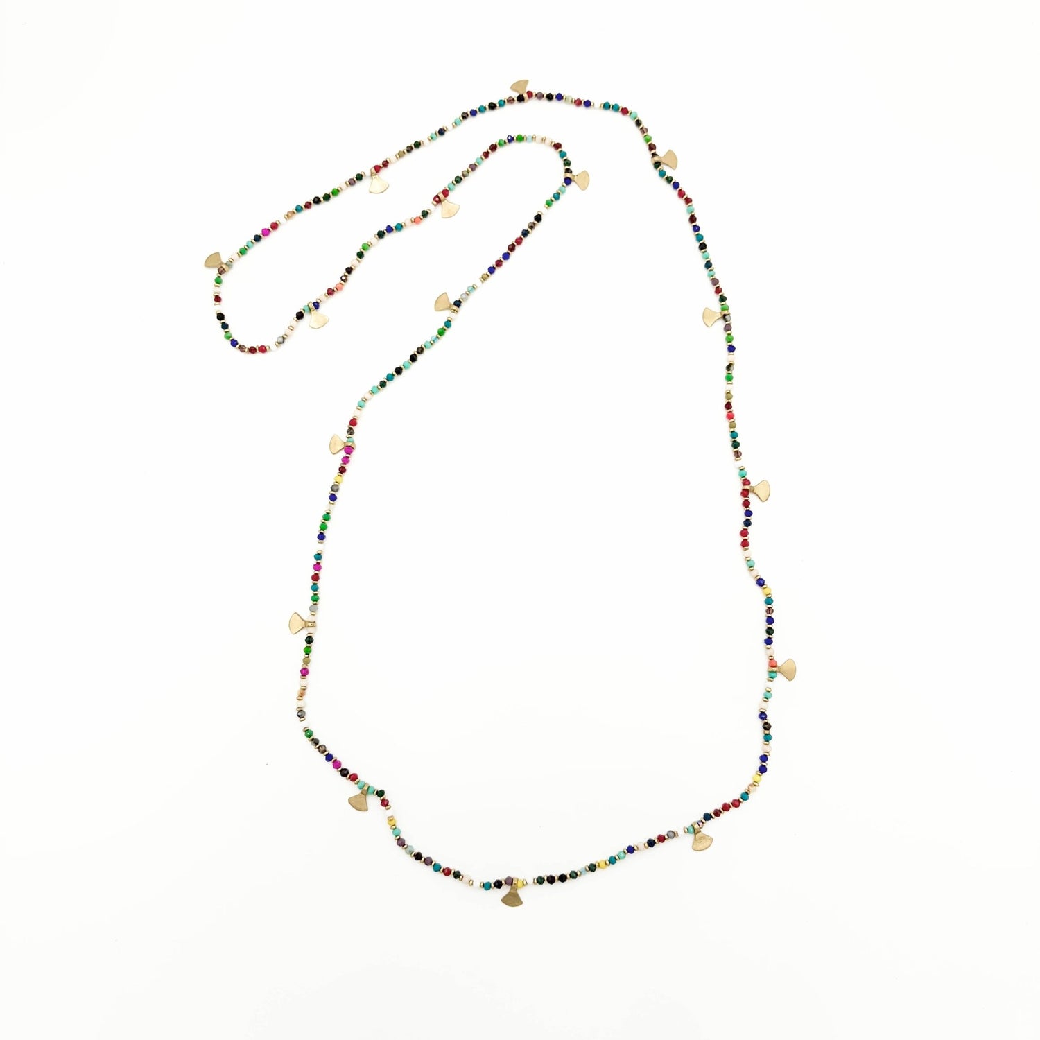 Beaded Brass Fan Necklace - Best Seller - MST GoodsBaizaar