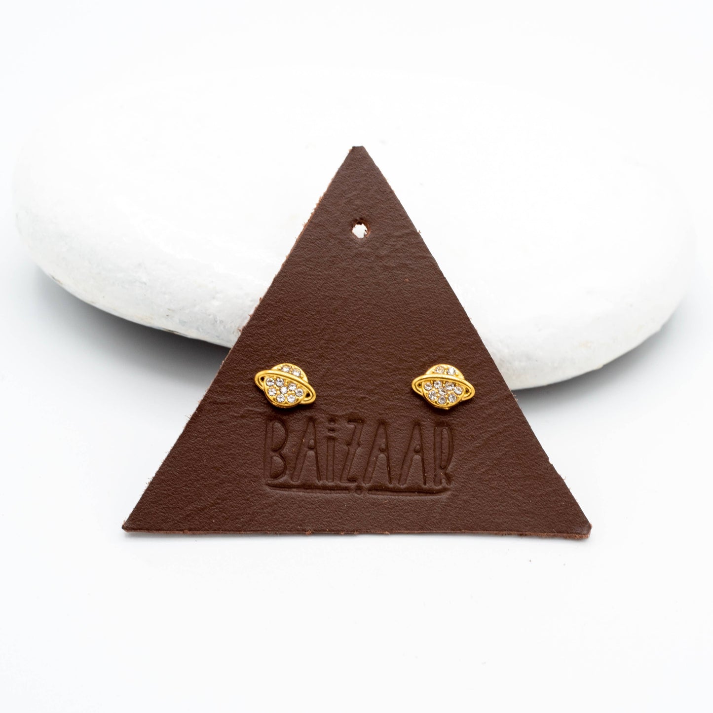 Crystal Planet Screw Back Stud - Stainless & Gold Plated