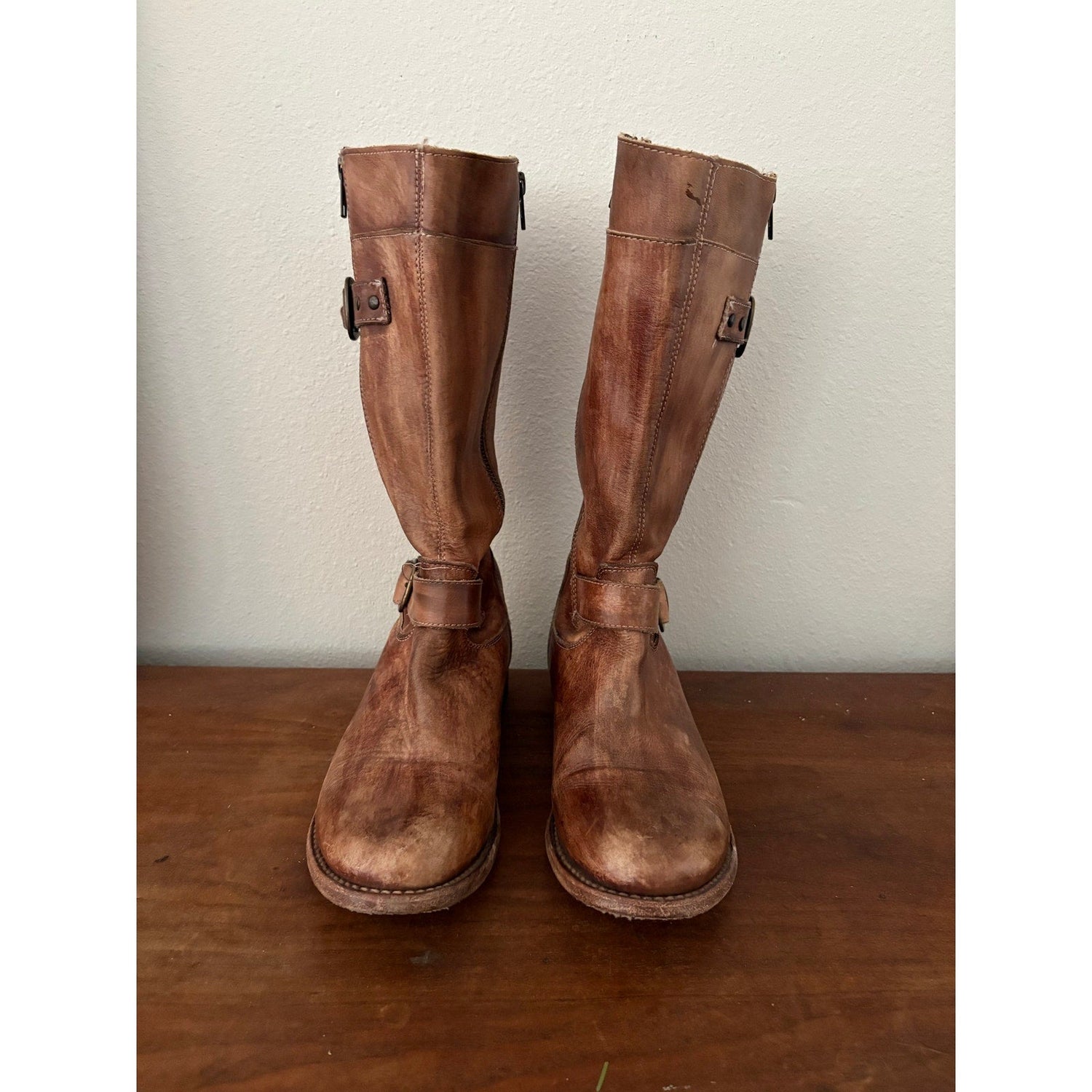 BedStu Gogo Lug Boots Size 9 Cobbler Series Tall Leather Distressed - MST GoodsBED|STU