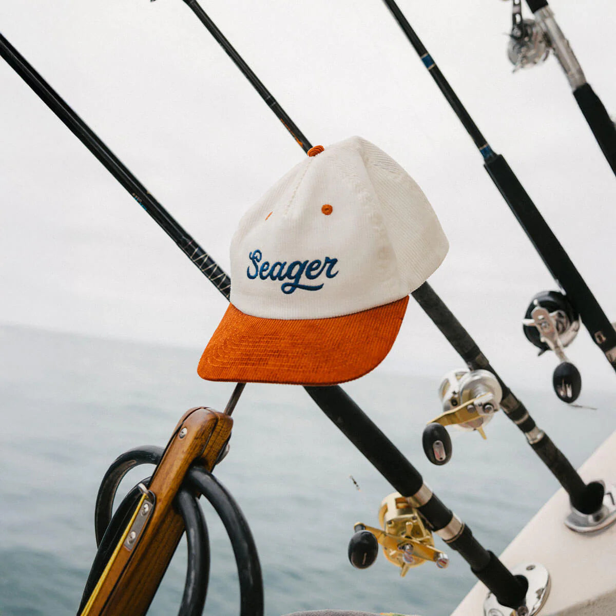 Seager Co Big Corduroy Snapback Hat Big Red/White/Blue