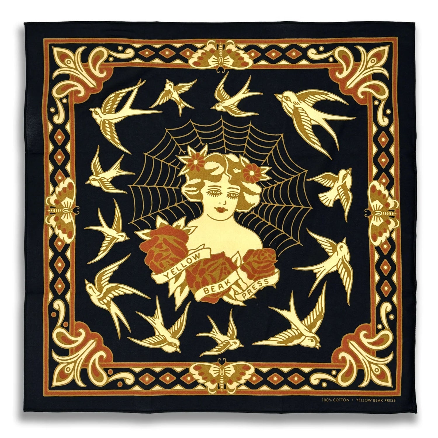 Black Spiderweb Bandana - MST GoodsYellow Beak Press