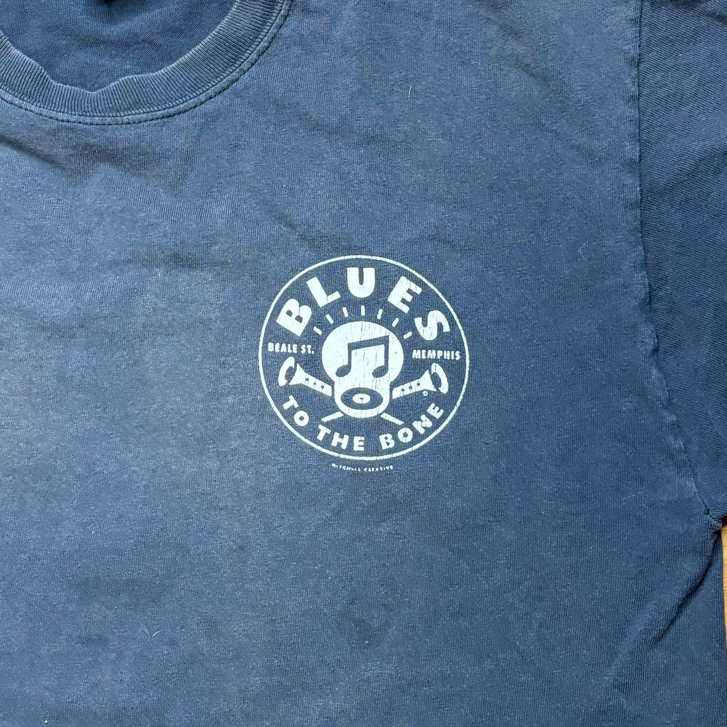 Blues To The Bone Memphis Beale St Graphic T Shirt Mens Large Double Sided Music Tee - MST GoodsJerzees Heavyweight Cotton