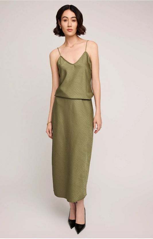 Bonnie Satin Midi Skirt