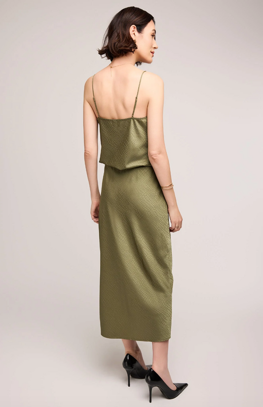 Bonnie Satin Midi Skirt