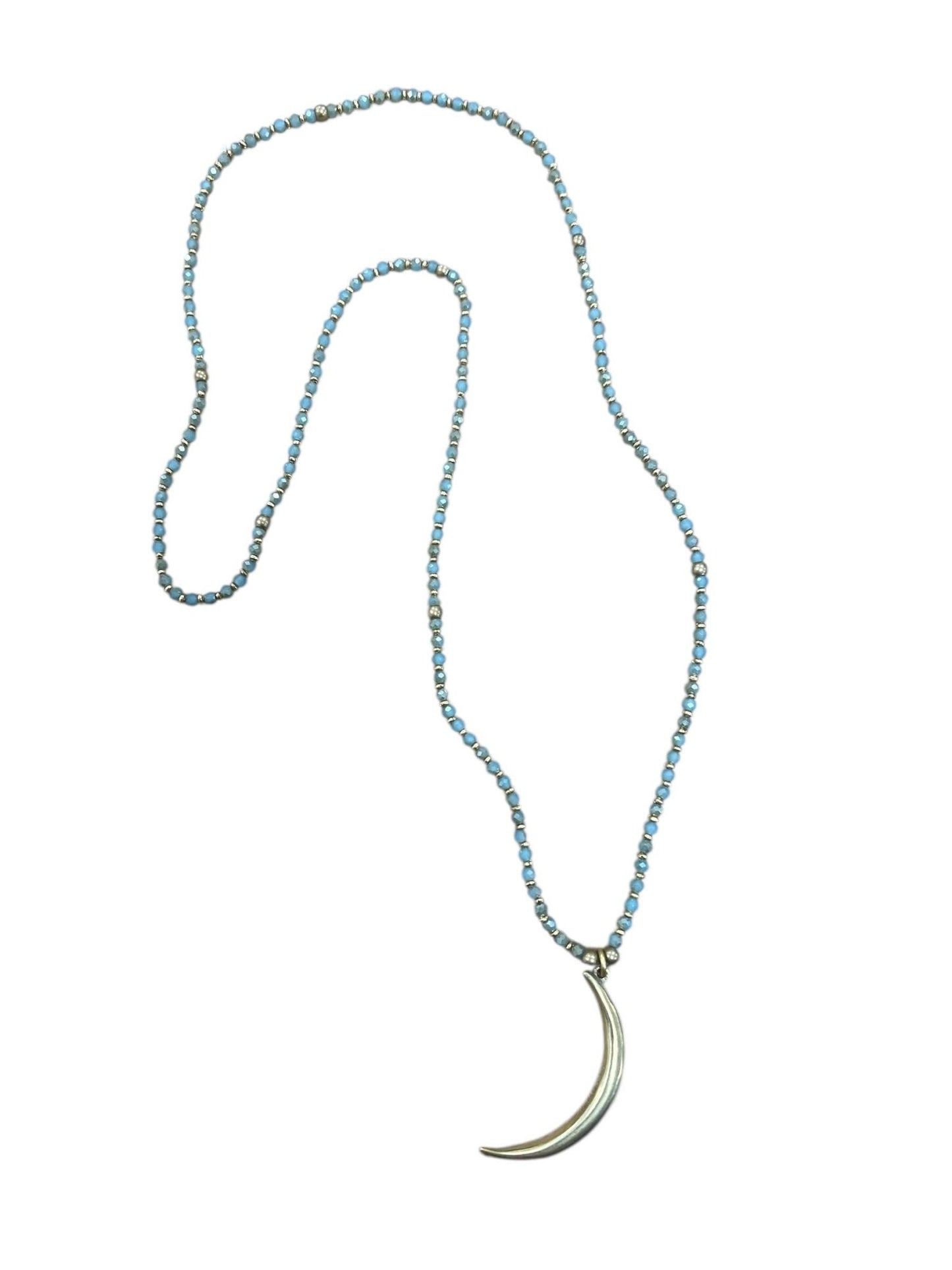 Brass Beaded Crescent Necklace - MST GoodsBaizaar