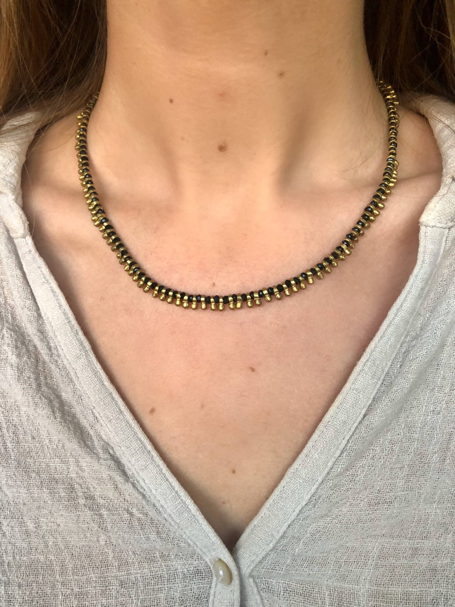 Brass Beaded Short Color Pop Necklace - Best Seller - MST GoodsBaizaar