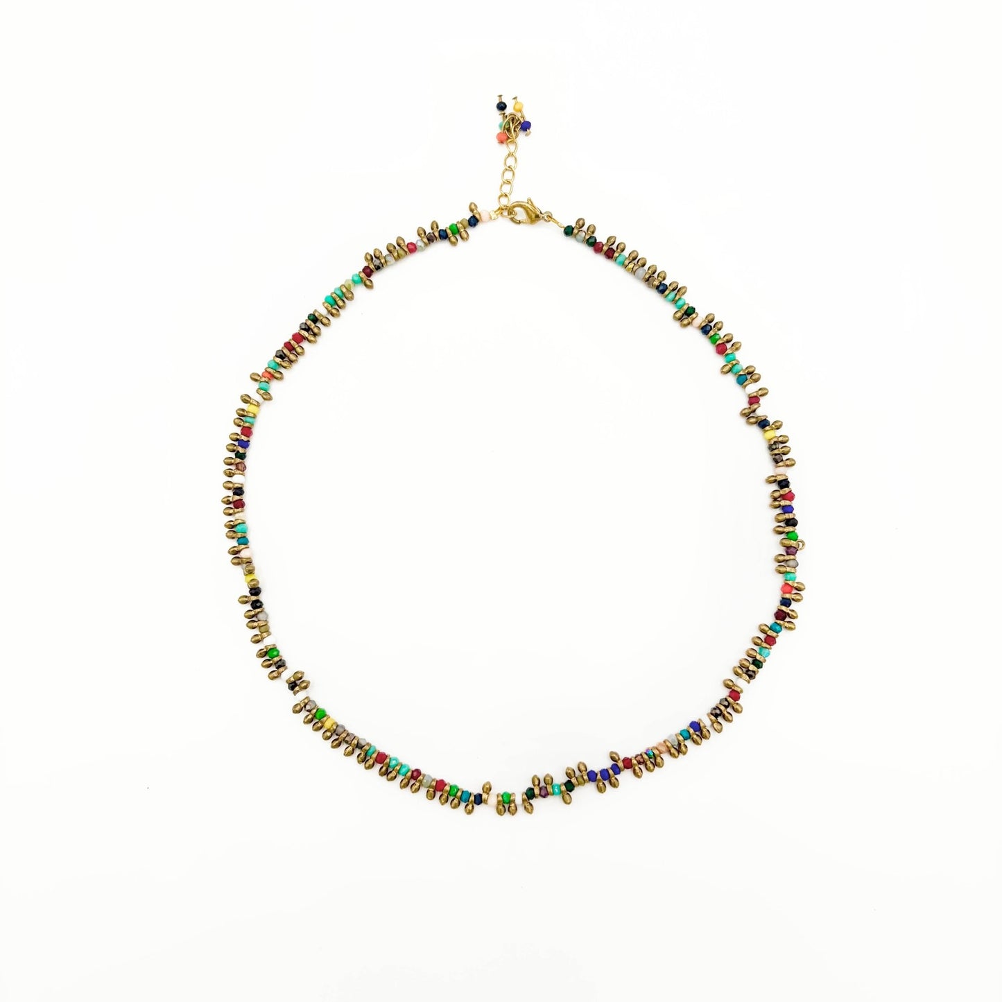 Brass Beaded Short Color Pop Necklace - Best Seller - MST GoodsBaizaar