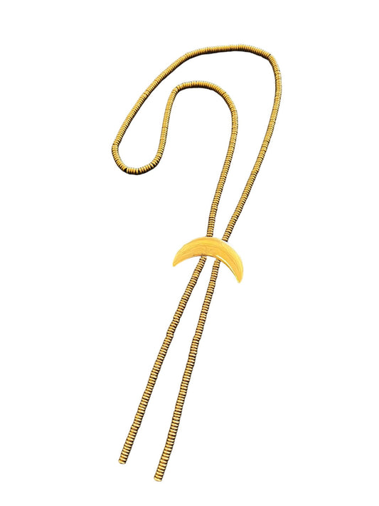 Brass Crescent Moon Bolo Necklace - MST GoodsBaizaar