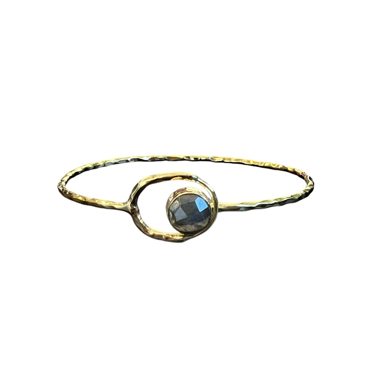 Brass Encircled Labradorite Cuff Bracelet - MST GoodsBaizaar