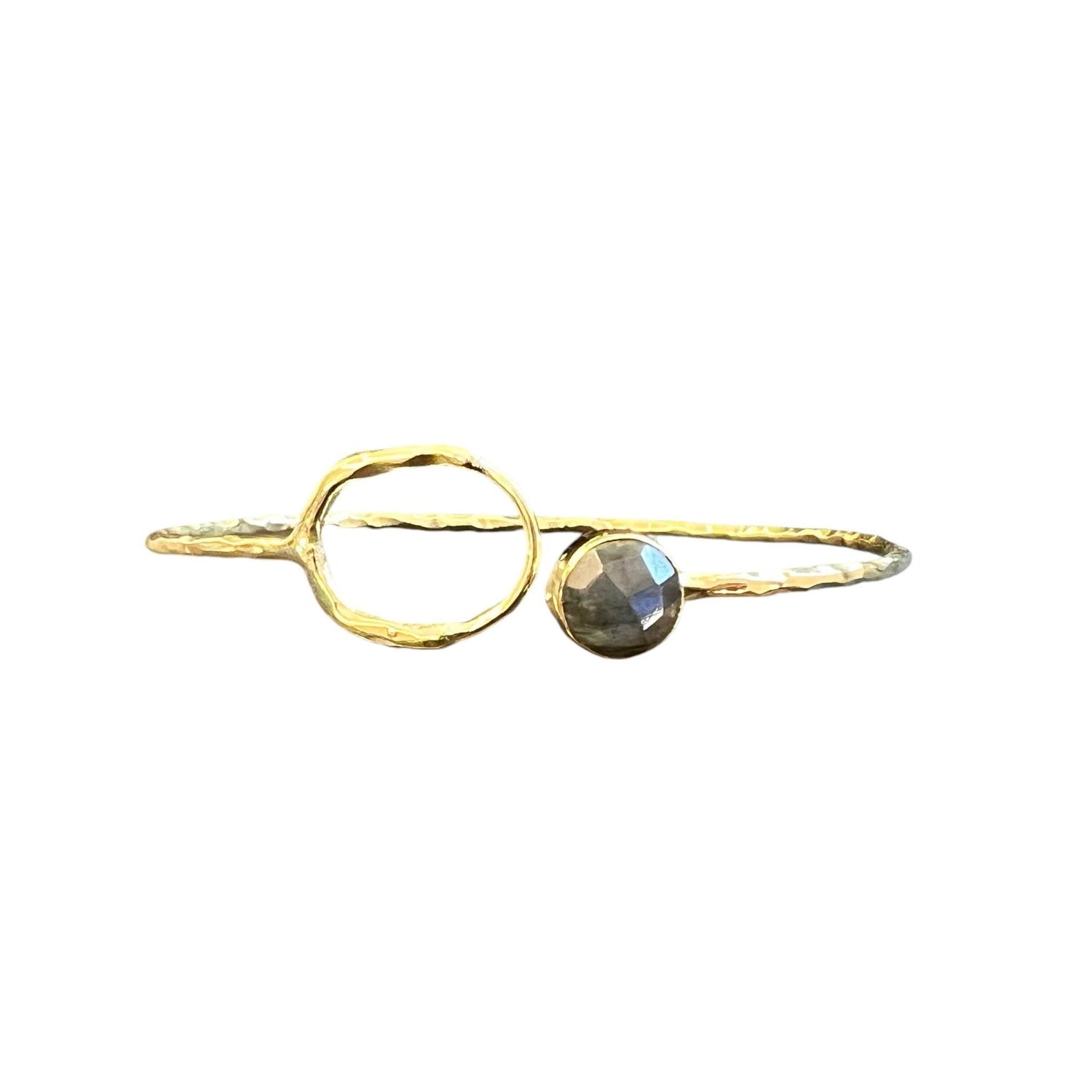 Brass Encircled Labradorite Cuff Bracelet - MST GoodsBaizaar