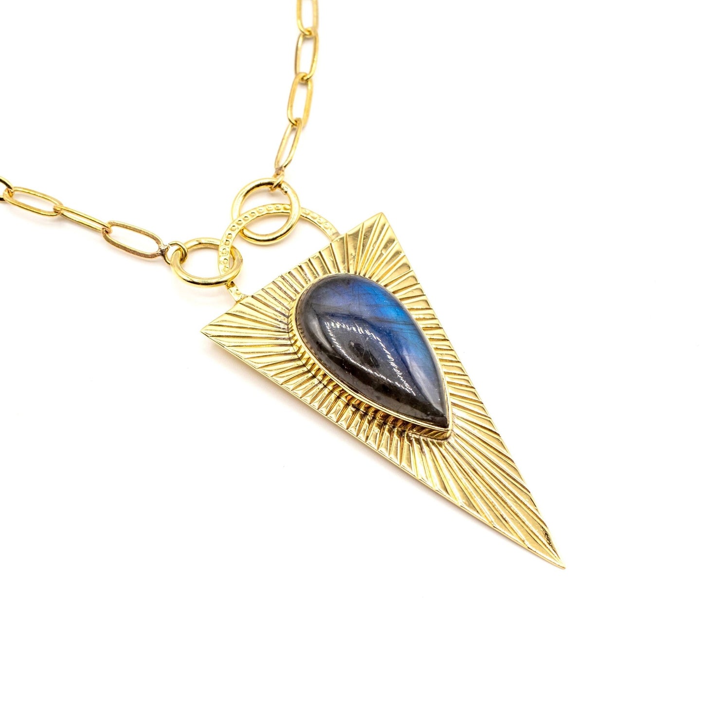 Brass Labradorite Medallion Necklace - MST GoodsBaizaar