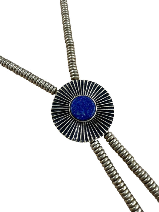 Brass Lapis Sunburst Bolo Necklace - MST GoodsBaizaar