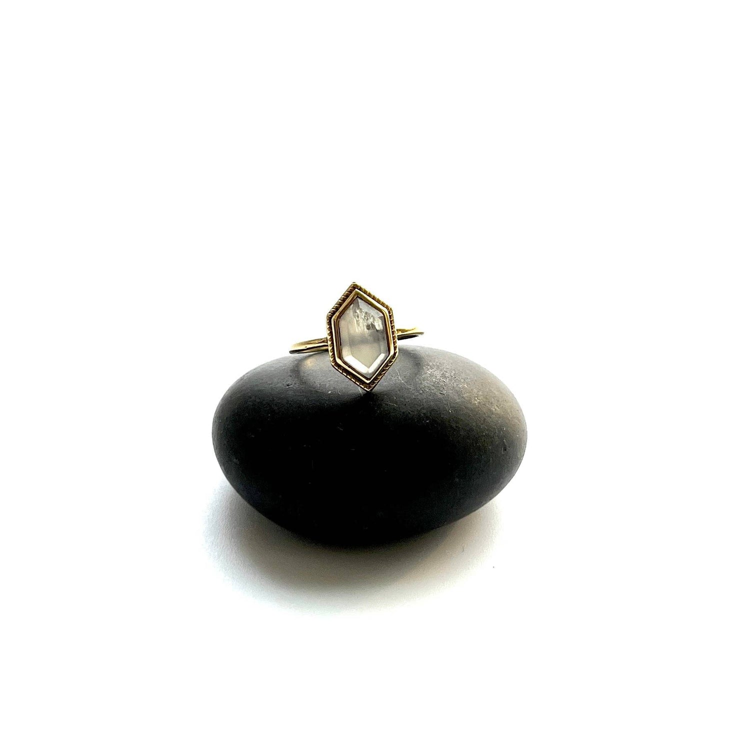 Brass Moonstone Solitaire Ring - MST GoodsRingBaizaar