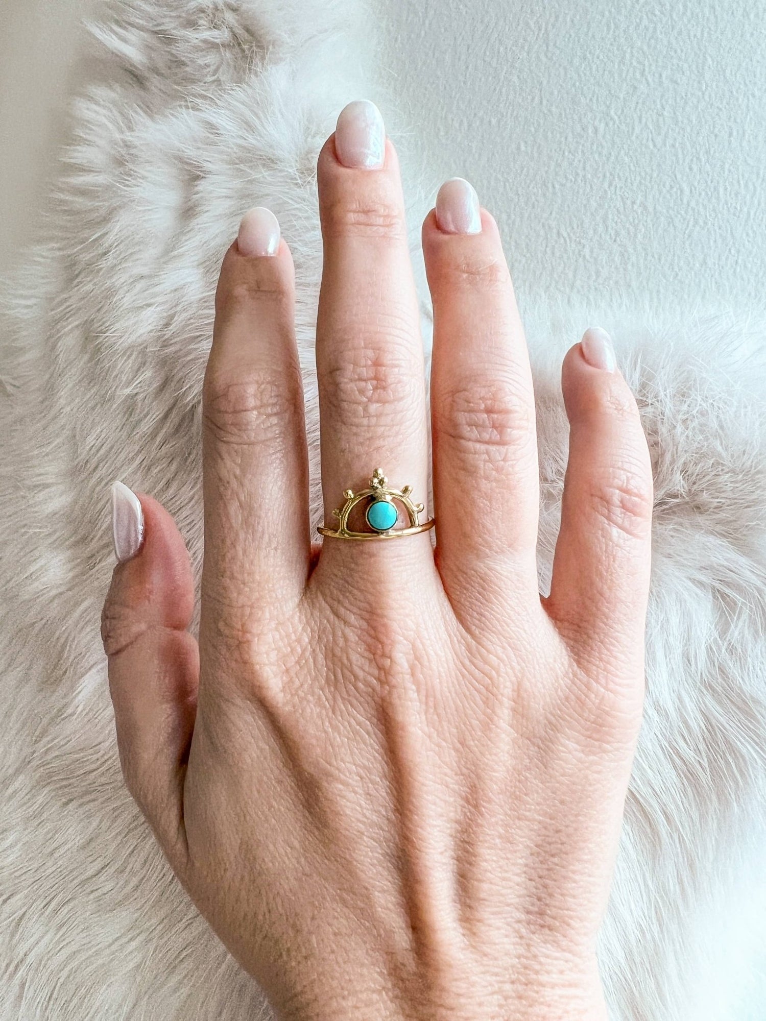 Brass Third Eye Ring with Opal Stone - MST GoodsBaizaar