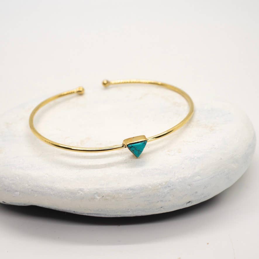 Brass Turquoise Triangle Bracelet - MST GoodsBaizaar