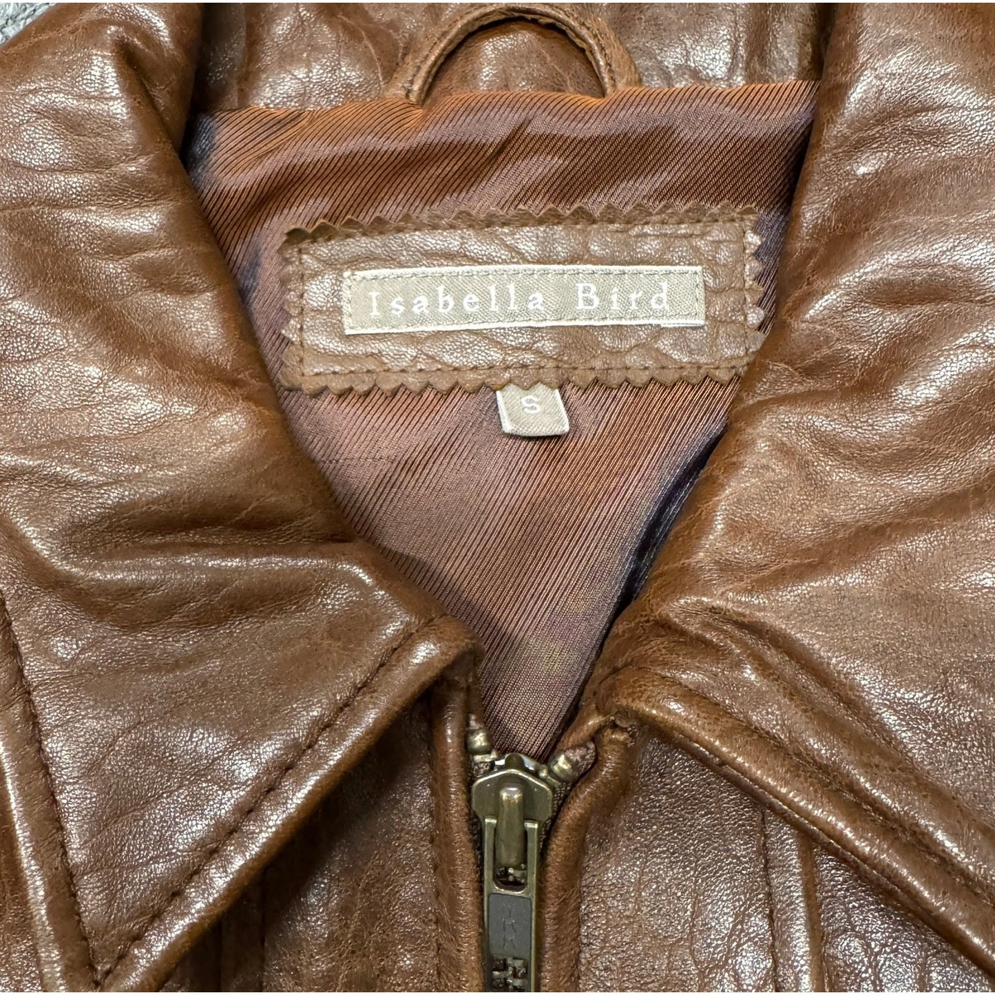 Isabella Bird Leather Jacket Brown Women's Small Anthropologie Brown Excellent