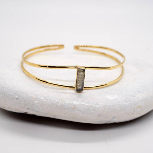 Open Band Stone Bracelet