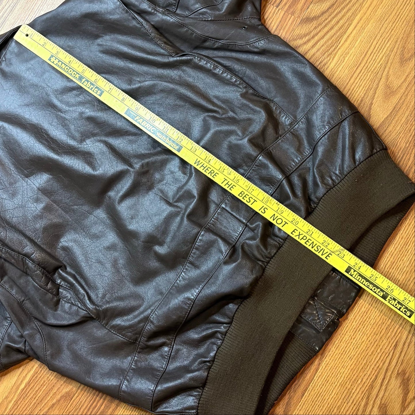 Vintage 80s Stratojac Leather Bomber Jacket Brown Made Korea Mens L
