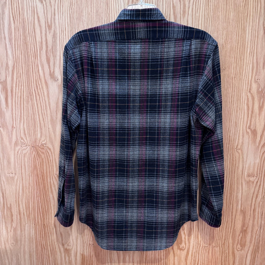 Vintage 1990s Polo by Ralph Lauren Flannel Cotton Soft Heavy M Gray Purple Men's