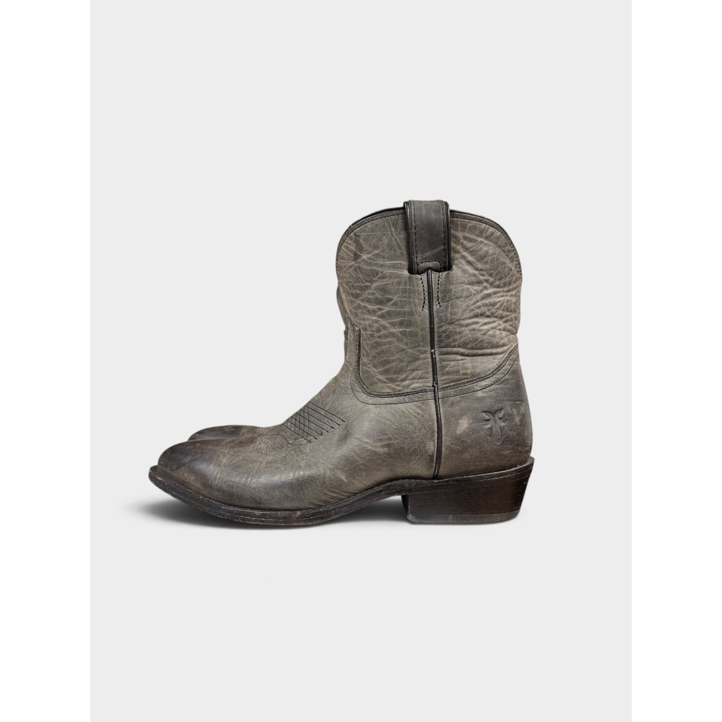 Frye Women's Billy Short Gray Boots Cowboy Western Leather Size 9