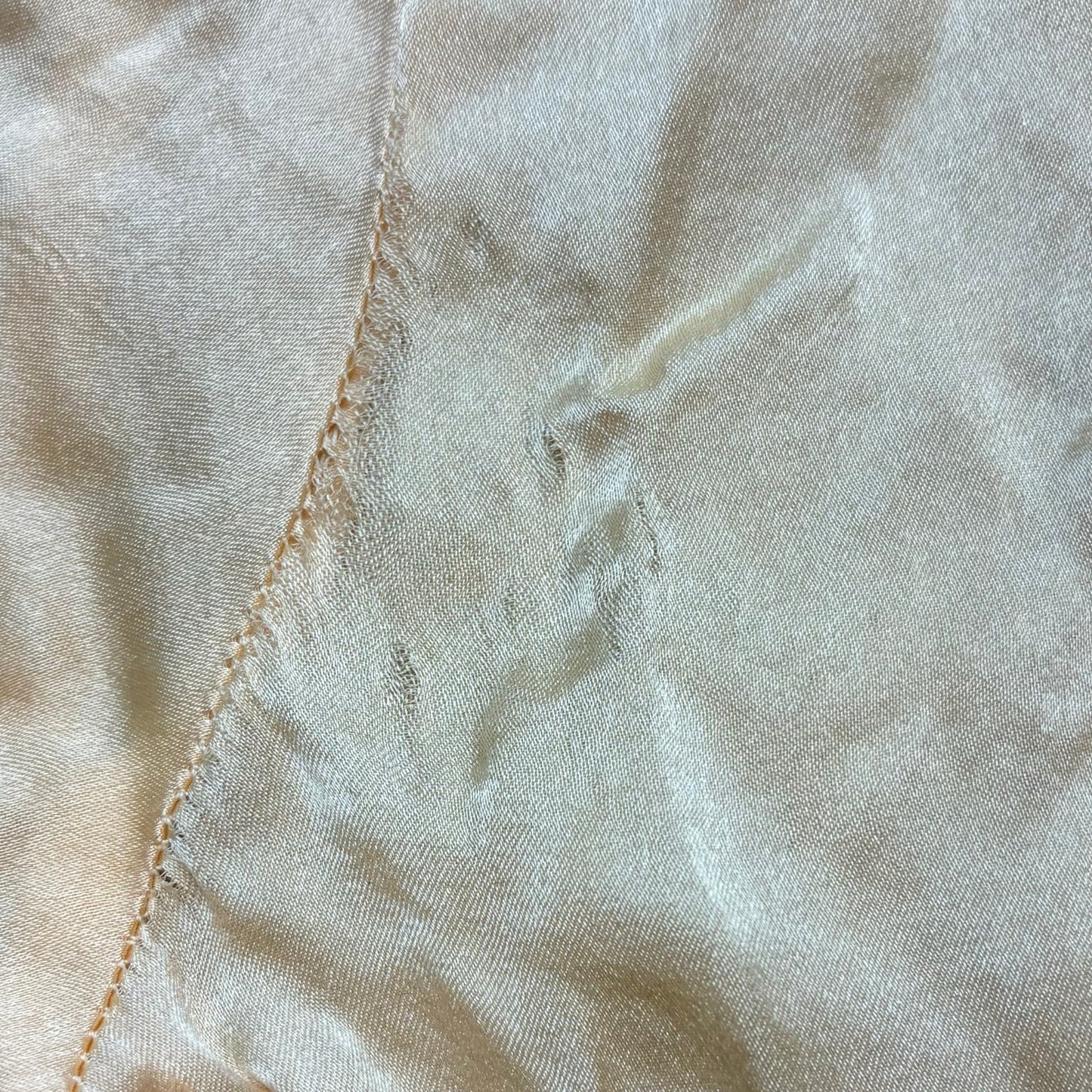Vintage 1930s Silk Satin Blouse XS S Puff Sleeve Bow Neck Pearl Buttons Coquette