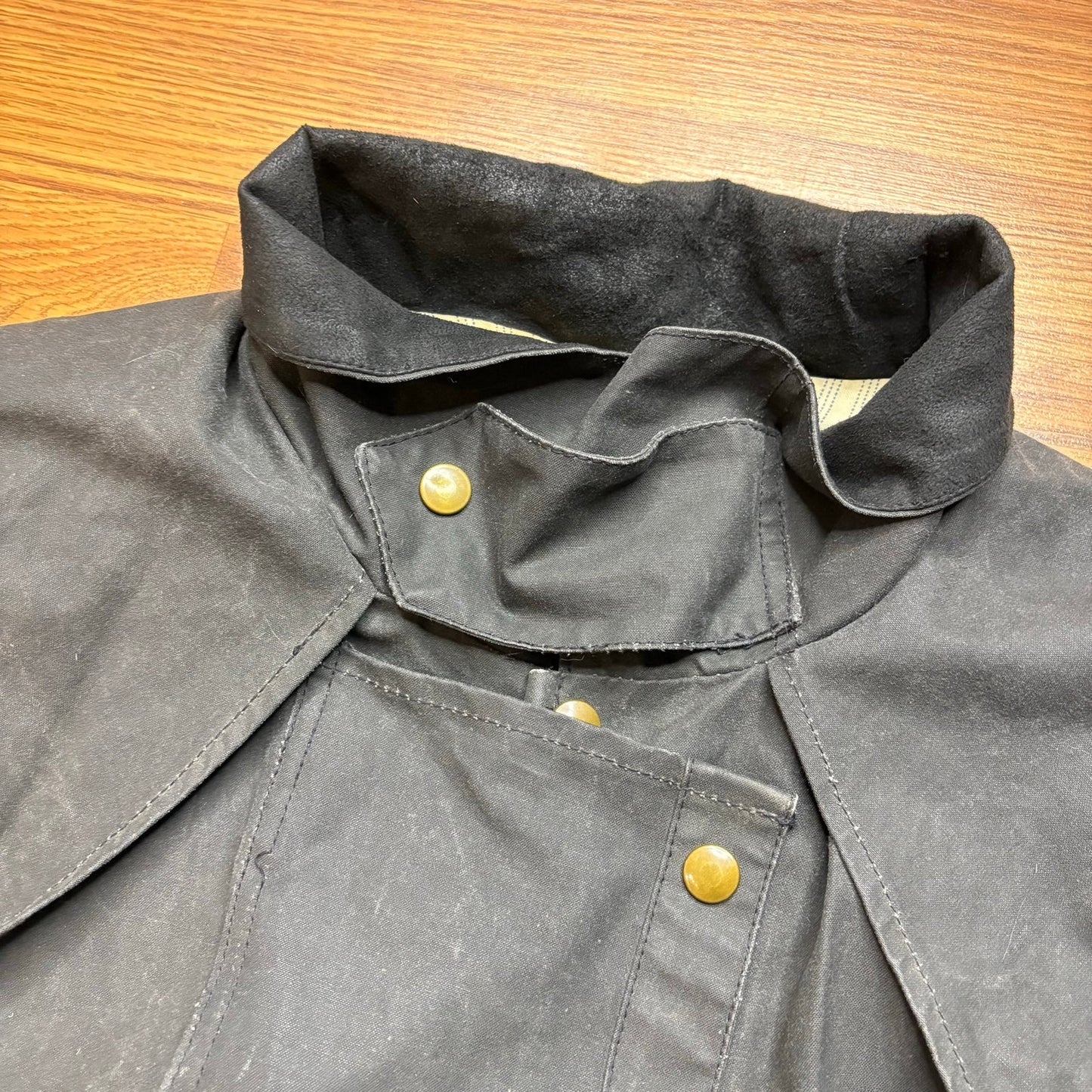 Vintage Outbound Australia Waxed Cotton Oilskin Field Jacket Storm Cape XL