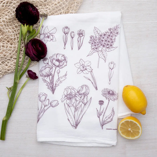 Flower Print Tea Towel