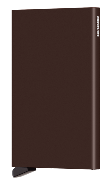 Brown wallet with 'SICRID' branding on a white background