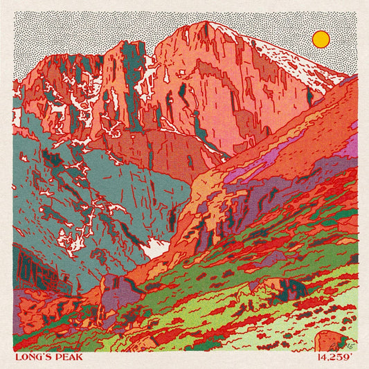 longs peak artwork by caroline clark