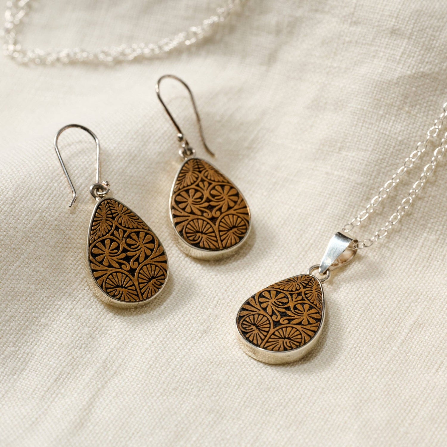 * Carved Gourd Teardrop Earrings - MST GoodsTen Thousand Villages