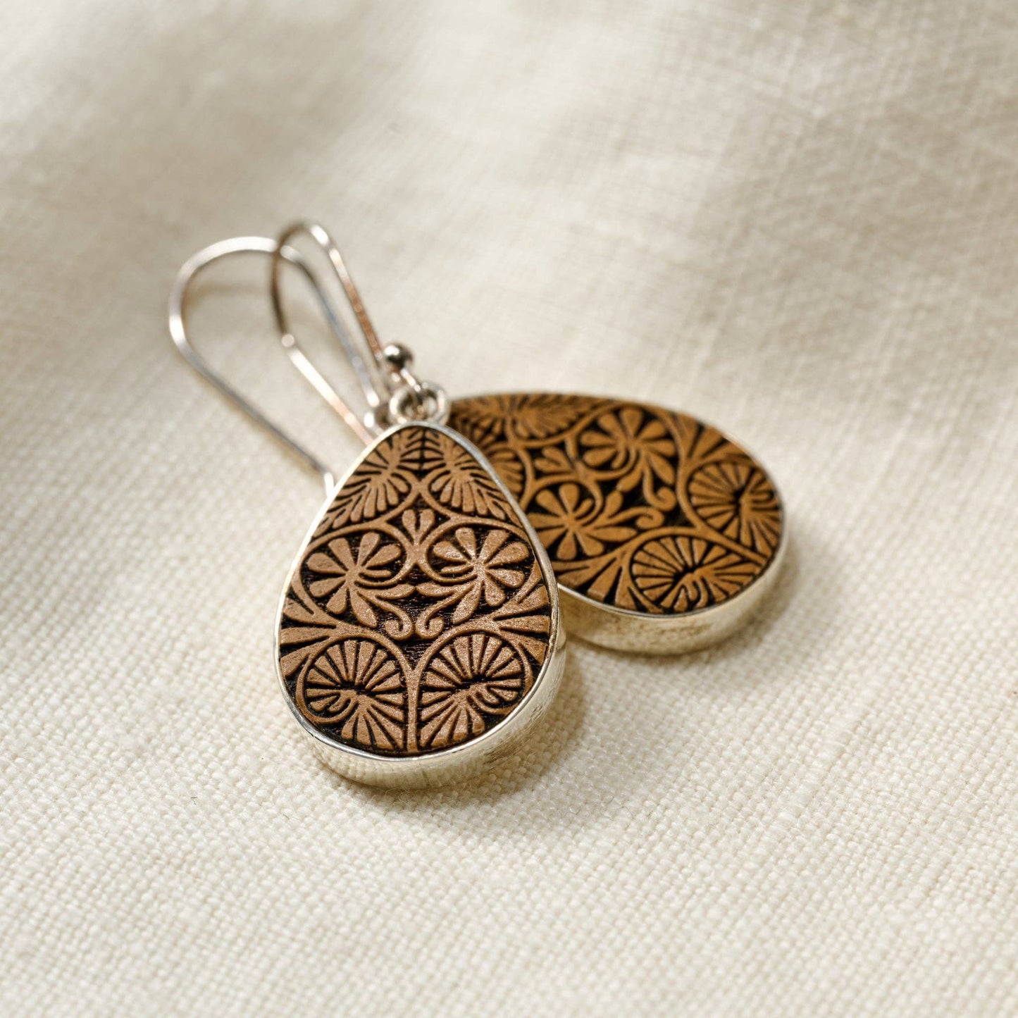 * Carved Gourd Teardrop Earrings - MST GoodsTen Thousand Villages