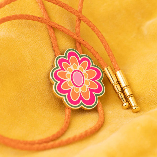 Golden Hearts Club - Bright Floral Bolo Tie