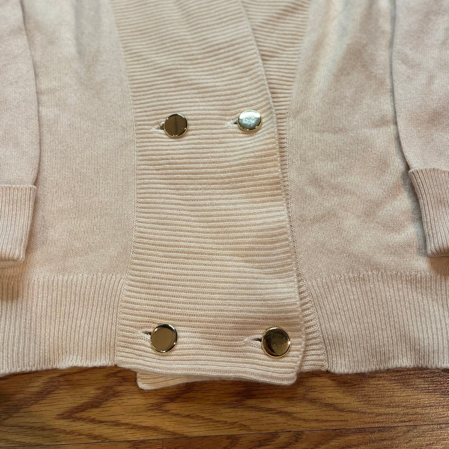 Vintage Mark Cross 100% Pure Cashmere Cardigan Sweater Ivory Double Breasted XL