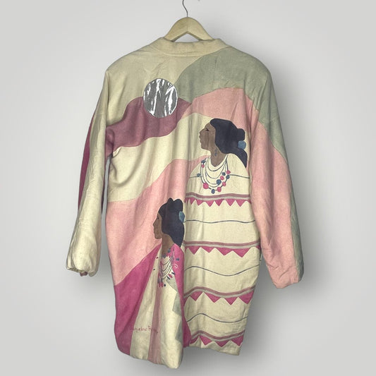 Vintage 1984 Jacqueline Rochester Coat Duster Robe Tapestry Wearable Art Kimono L