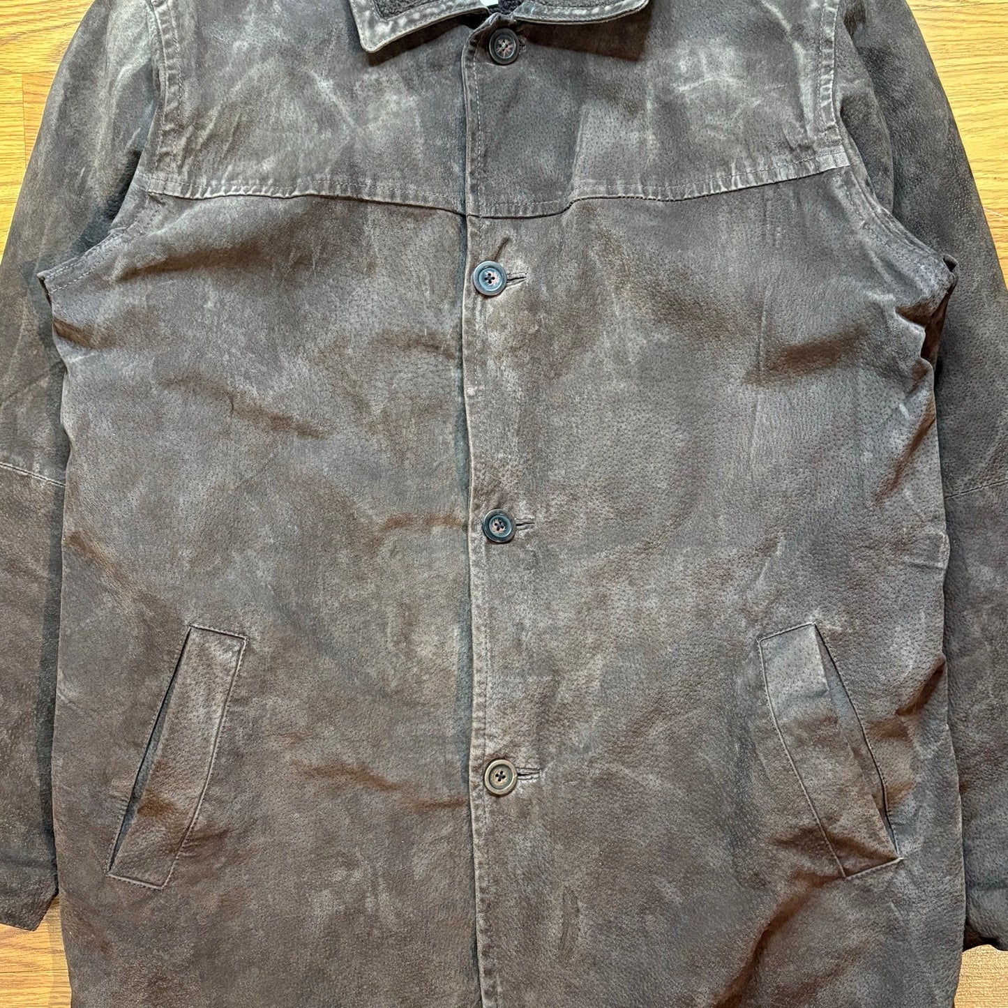 Vintage D'Carlo Suede Leather Jacket Sherpa Lined Brown Men's Large