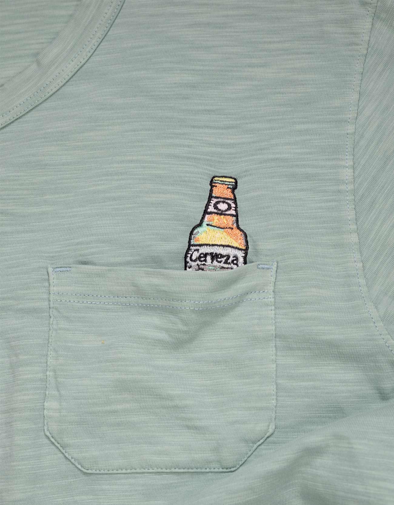 Cerveza For My Face A - Slub Pima Pocket Tee - MST GoodsGraphic TeeBaja Llama