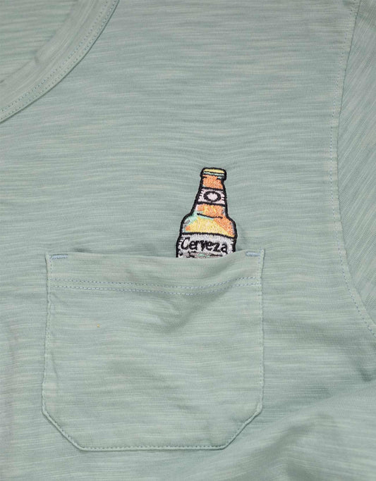 Cerveza For My Face A - Slub Pima Pocket Tee - MST GoodsGraphic TeeBaja Llama