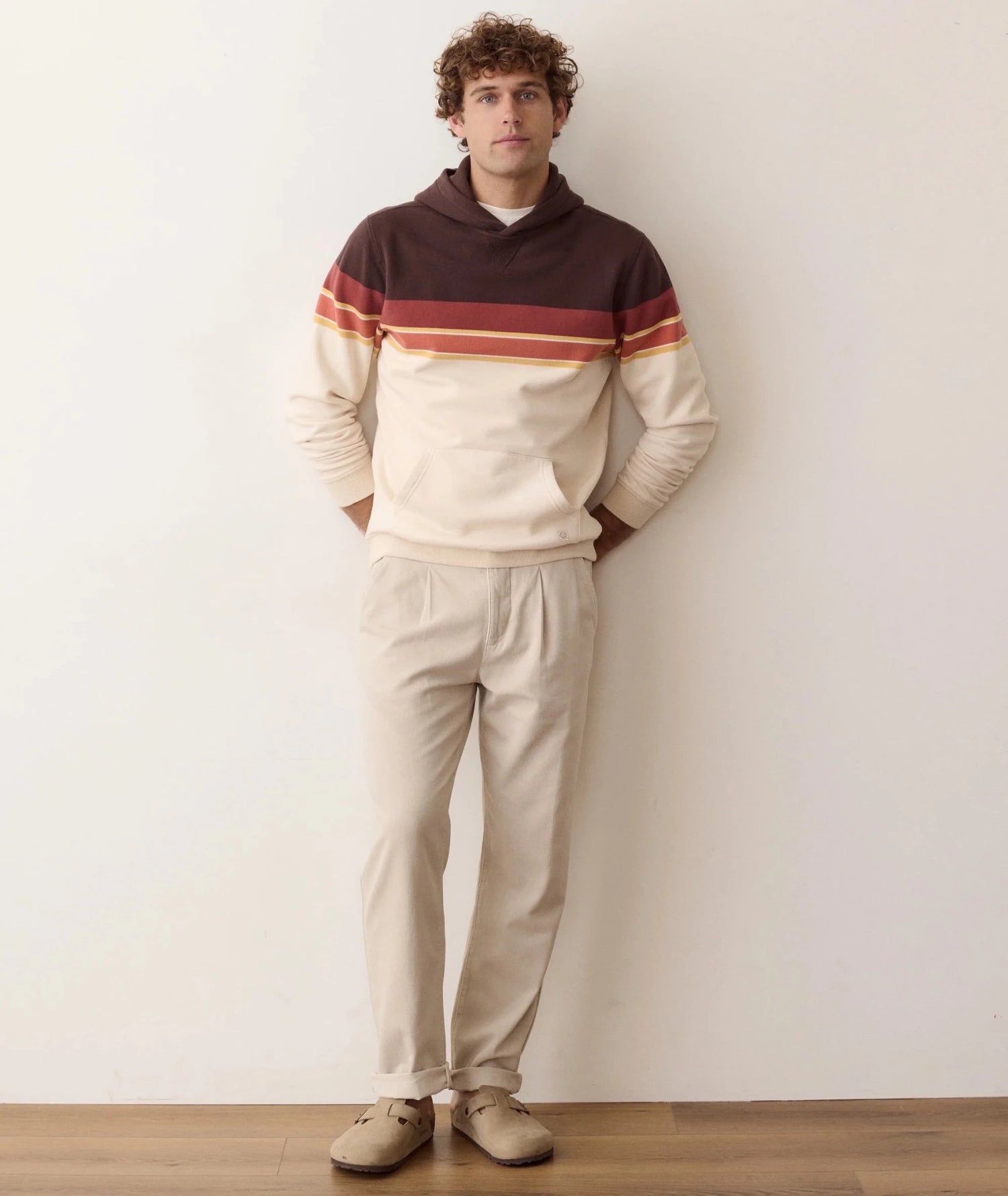Cloud 9 Fleece Hoodie in Brown Colorblock - MST GoodsMarine Layer