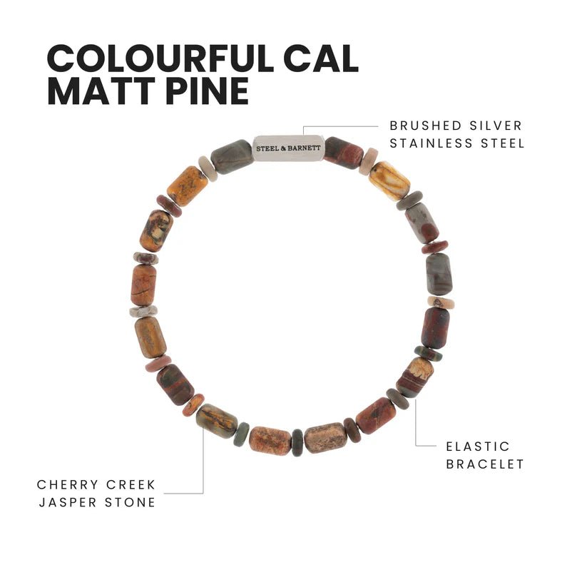Colourful Cal Barrel Gemstone Bracelet - MST GoodsBraceletsSteel & Barnett