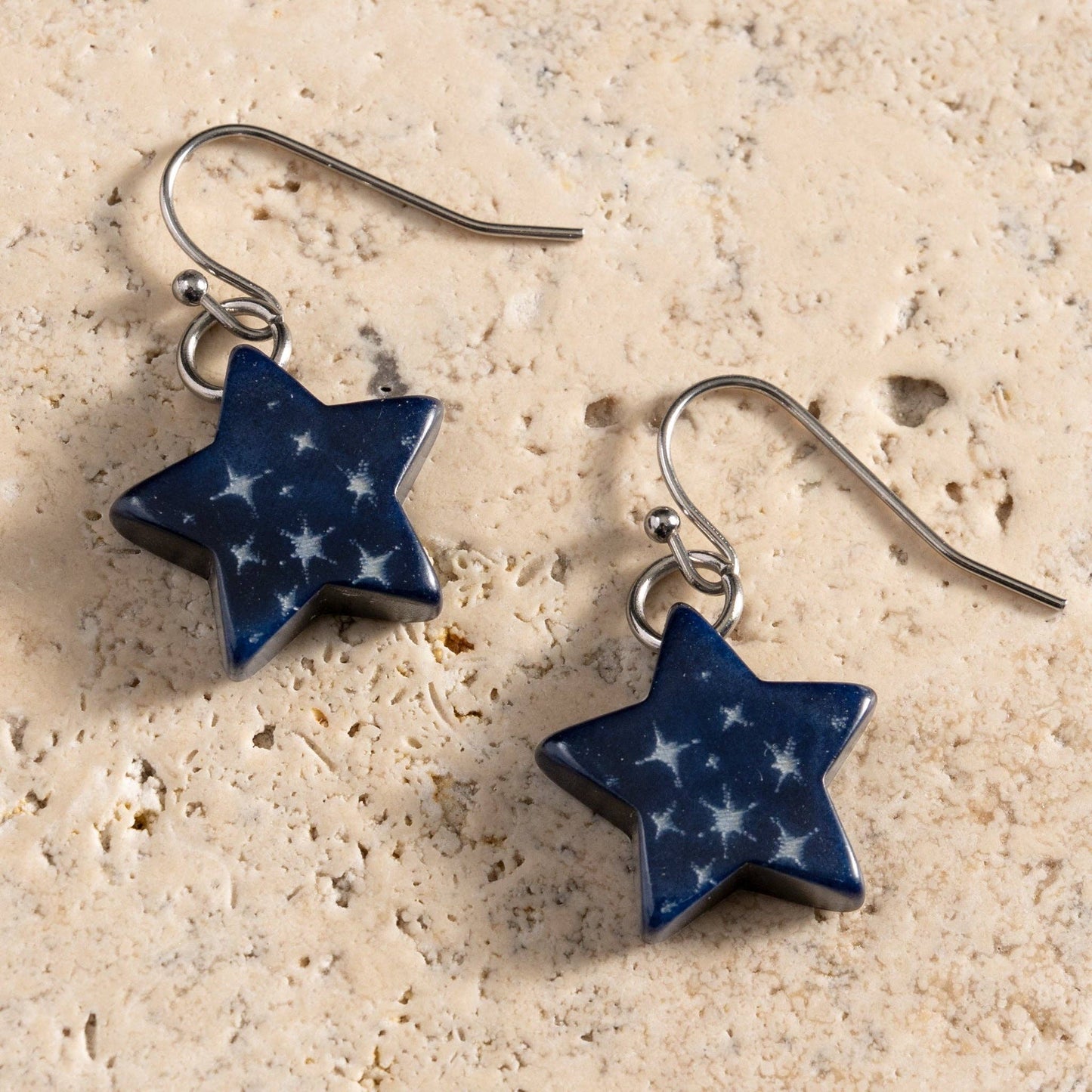 Costera Tagua Nut Star Earrings - MST GoodsTen Thousand Villages